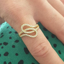 Load image into Gallery viewer, 14 K Gold Plated ring with white zirconium - BIJUNET