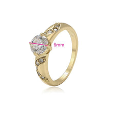 Load image into Gallery viewer, 14 K Gold Plated ring with white zirconium - BIJUNET