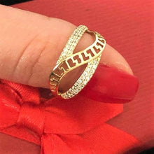 Load image into Gallery viewer, 14 K Gold Plated ring with white zirconium - BIJUNET