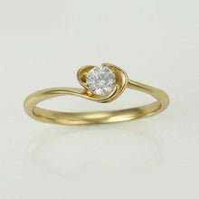 Cargar imagen en el visor de la galería, 14 K Gold Plated ring with white zirconium - BIJUNET