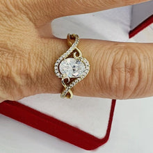Load image into Gallery viewer, 14 K Gold Plated ring with white zirconium - BIJUNET