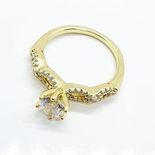 Load image into Gallery viewer, 14 K Gold Plated ring with white zirconium - BIJUNET