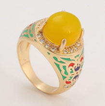 Load image into Gallery viewer, 14 K Gold Plated ring with white zirconium - BIJUNET