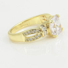 Load image into Gallery viewer, 14 K Gold Plated ring with white zirconium - BIJUNET