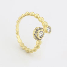 Load image into Gallery viewer, 14 K Gold Plated ring with white zirconium - BIJUNET