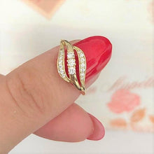 Load image into Gallery viewer, 14 K Gold Plated ring with white zirconium - BIJUNET