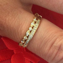 Load image into Gallery viewer, 14 K Gold Plated ring with white zirconium - BIJUNET