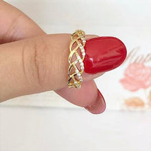 Cargar imagen en el visor de la galería, 14 K Gold Plated ring with white zirconium - BIJUNET