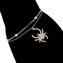 Charger l'image dans la galerie, 14 K Gold Plated spider bracelet with white zirconium - BIJUNET