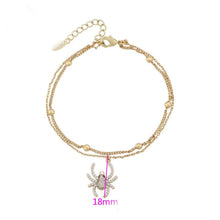 Charger l'image dans la galerie, 14 K Gold Plated spider bracelet with white zirconium - BIJUNET