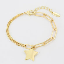 Cargar imagen en el visor de la galería, 14 K Gold Plated star chain bracelet - BIJUNET