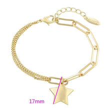 Cargar imagen en el visor de la galería, 14 K Gold Plated star chain bracelet - BIJUNET