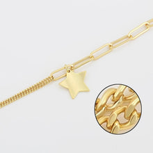 Cargar imagen en el visor de la galería, 14 K Gold Plated star chain bracelet - BIJUNET
