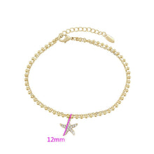 Load image into Gallery viewer, 14 K Gold Plated starfish bracelet with white zirconium - BIJUNET