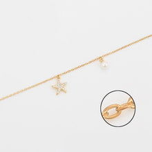 Charger l'image dans la galerie, 14 K Gold Plated starfish bracelet with white zirconium - BIJUNET