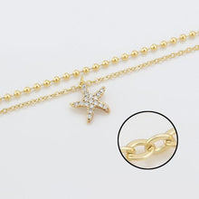 Load image into Gallery viewer, 14 K Gold Plated starfish bracelet with white zirconium - BIJUNET