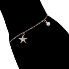 Charger l'image dans la galerie, 14 K Gold Plated starfish bracelet with white zirconium - BIJUNET
