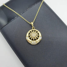 Load image into Gallery viewer, 14 K Gold Plated sun pendant with white zirconium - BIJUNET