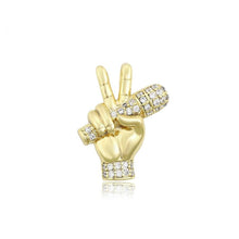 Cargar imagen en el visor de la galería, 14 K Gold Plated The Voice pendant with white zirconium - BIJUNET