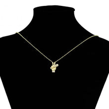 Load image into Gallery viewer, 14 K Gold Plated The Voice pendant with white zirconium - BIJUNET
