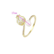 Cargar imagen en el visor de la galería, 14 K Gold Plated Tulip ring with white zirconium - BIJUNET
