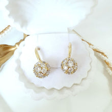 Load image into Gallery viewer, 14 K Gold Plated earrings with white zirconium - BIJUNET