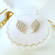 Load image into Gallery viewer, 14 K Gold and Rhodium Plated earrings with white zirconium - BIJUNET