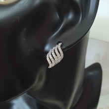 Load image into Gallery viewer, 14 K Gold and Rhodium Plated earrings with white zirconium - BIJUNET