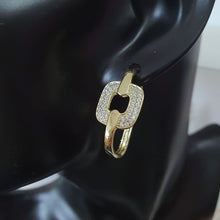 Load image into Gallery viewer, 14 K Gold Plated earrings with white zirconium - BIJUNET