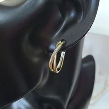 Load image into Gallery viewer, 14 K Gold Plated earrings with white zirconia