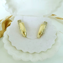 Load image into Gallery viewer, 14 K Gold Plated earrings with white zirconia