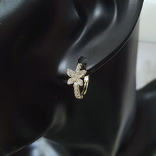 Load image into Gallery viewer, 14 K Gold Plated butterfly earrings with white zirconia