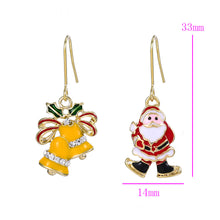 Load image into Gallery viewer, 14 K Gold Plated Christmas earrings with white zirconia