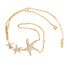 Cargar imagen en el visor de la galería, 18 K Rose Gold Plated starfish bracelet with white zirconium - BIJUNET