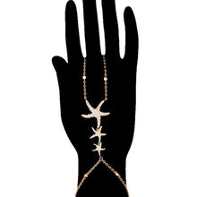 Cargar imagen en el visor de la galería, 18 K Rose Gold Plated starfish bracelet with white zirconium - BIJUNET