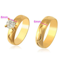 Cargar imagen en el visor de la galería, 24 K Gold Plated double ring with white zirconium - BIJUNET