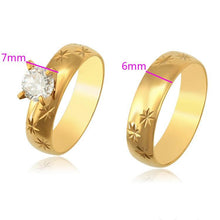 Charger l'image dans la galerie, 24 K Gold Plated double ring with white zirconium - BIJUNET
