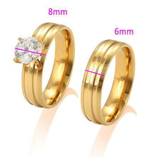 Charger l'image dans la galerie, 24 K Gold Plated double ring with white zirconium - BIJUNET