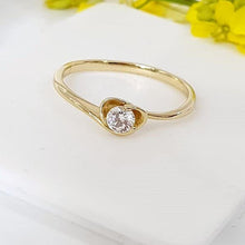 Cargar imagen en el visor de la galería, 14 K Gold Plated ring with white zirconium - BIJUNET