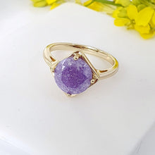 Load image into Gallery viewer, 14 K Gold Plated ring with purple zirconium - BIJUNET
