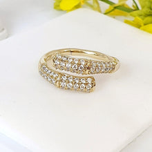 Cargar imagen en el visor de la galería, 14 K Gold Plated ring with white zirconium - BIJUNET