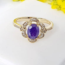 Charger l'image dans la galerie, 14 K Gold Plated ring with purple zirconium - BIJUNET