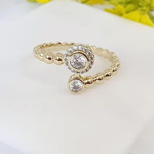 Load image into Gallery viewer, 14 K Gold Plated ring with white zirconium - BIJUNET