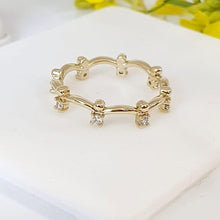 Load image into Gallery viewer, 14 K Gold Plated ring with white zirconium - BIJUNET