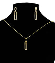 Charger l'image dans la galerie, 14 K Gold Plated exquisite pendant and earrings set with white zirconia
