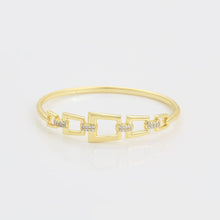 Load image into Gallery viewer, 14 K Gold Plated bangle with white zirconia