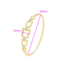 Load image into Gallery viewer, 14 K Gold Plated bangle with white zirconia