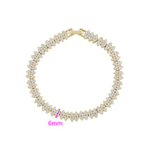 Cargar imagen en el visor de la galería, 14 K Gold Plated elegant tennis bracelet with white zirconia