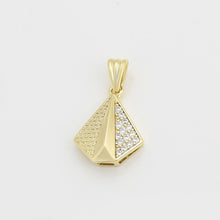 Cargar imagen en el visor de la galería, 14 K Gold Plated pendant and earrings set with white zirconia