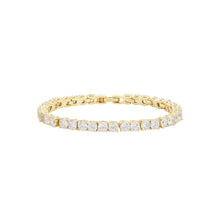 Load image into Gallery viewer, 14 K Gold Plated tenis bracelet with white zirconia

